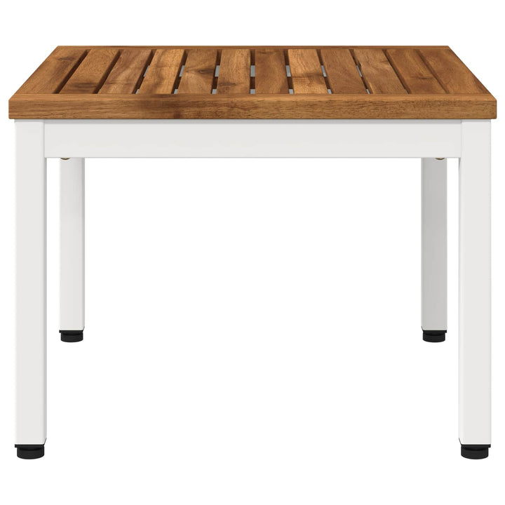 Sofabord Natur og hvid 50 x 48,5 x 36 cm Massivt Akacietræ