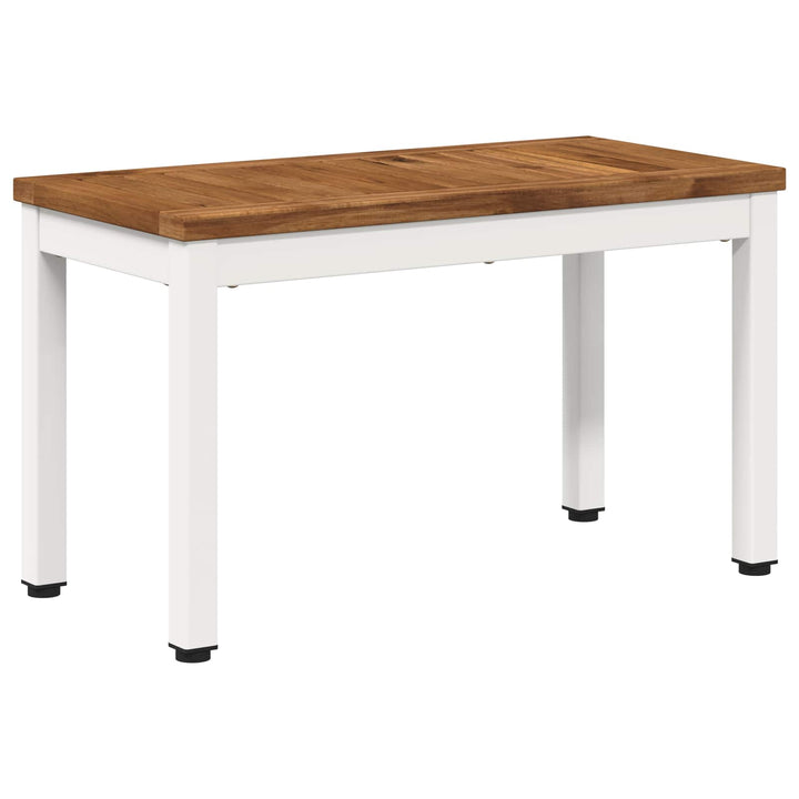 Sofabord Natur og hvid 60,5 x 30 x 36 cm Massivt Akacietræ