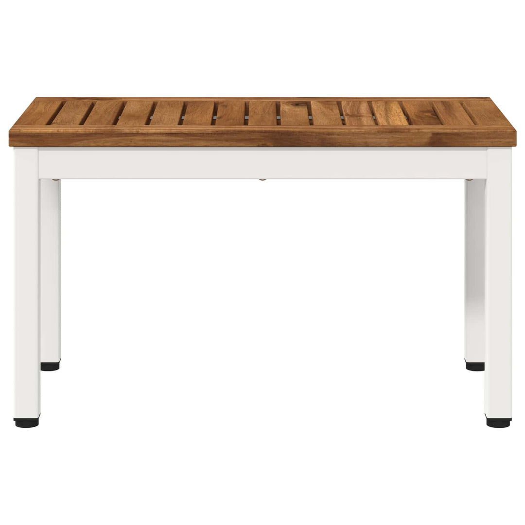 Sofabord Natur og hvid 60,5 x 30 x 36 cm Massivt Akacietræ