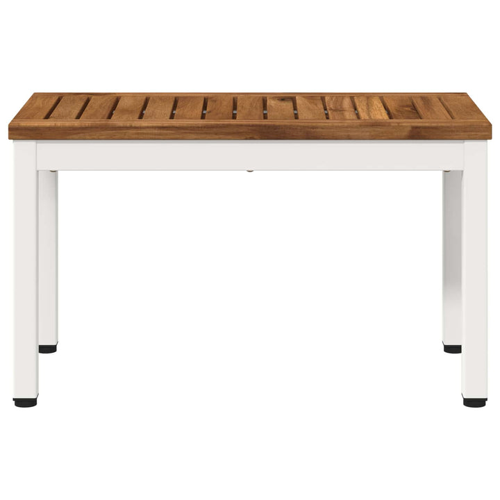 Sofabord Natur og hvid 60,5 x 30 x 36 cm Massivt Akacietræ