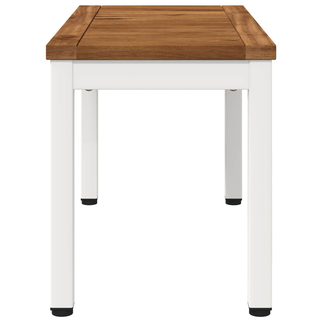 Sofabord Natur og hvid 60,5 x 30 x 36 cm Massivt Akacietræ