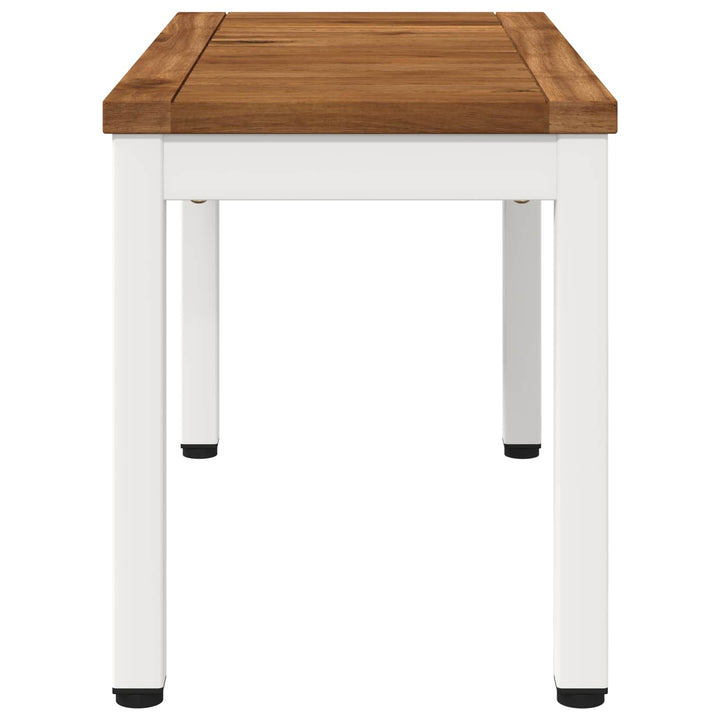 Sofabord Natur og hvid 60,5 x 30 x 36 cm Massivt Akacietræ