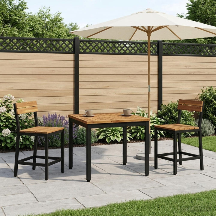 Sofabord Naturfarvet og sort 60 x 60,5 x 36 cm