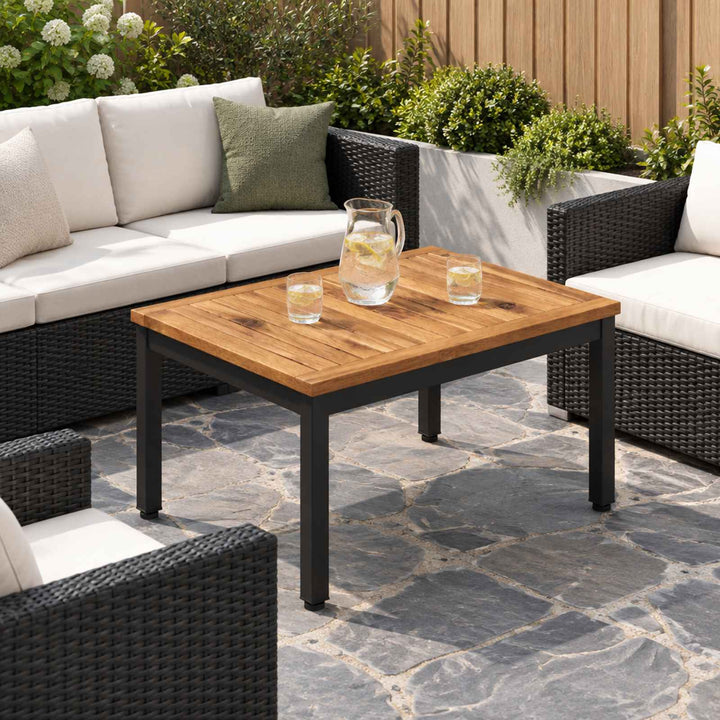 Sofabord Naturfarvet og sort 49 x 60,5 x 36 cm