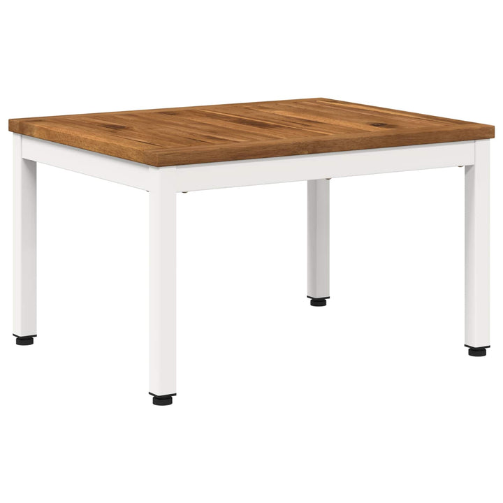 Sofabord Natur og hvid 49 x 60,5 x 36 cm Massivt Akacietræ