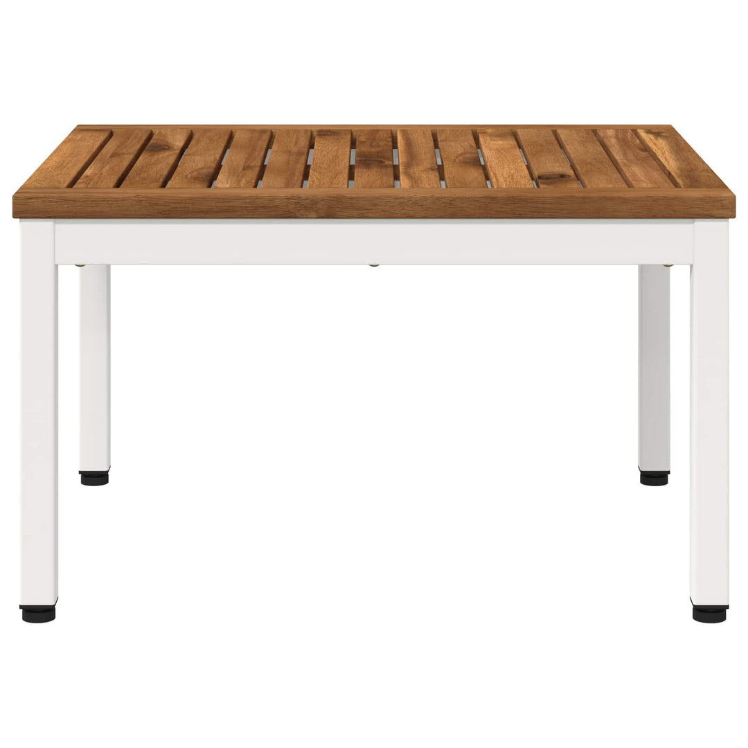 Sofabord Natur og hvid 49 x 60,5 x 36 cm Massivt Akacietræ