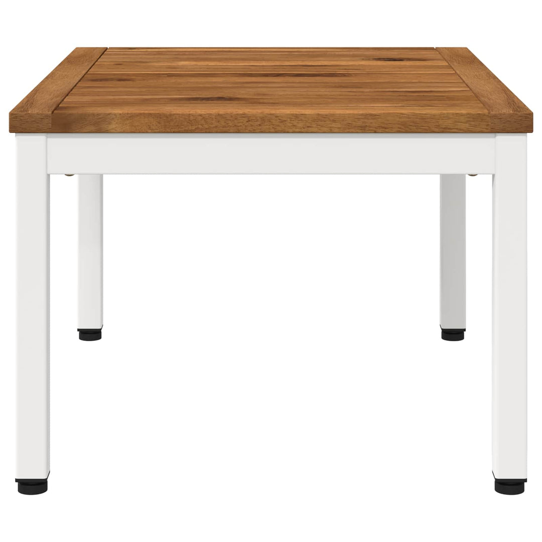 Sofabord Natur og hvid 49 x 60,5 x 36 cm Massivt Akacietræ