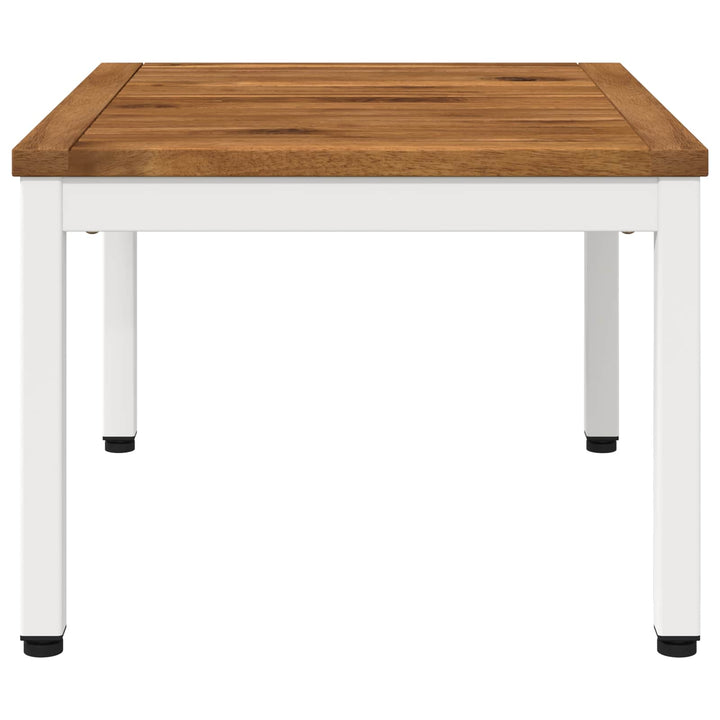 Sofabord Natur og hvid 49 x 60,5 x 36 cm Massivt Akacietræ