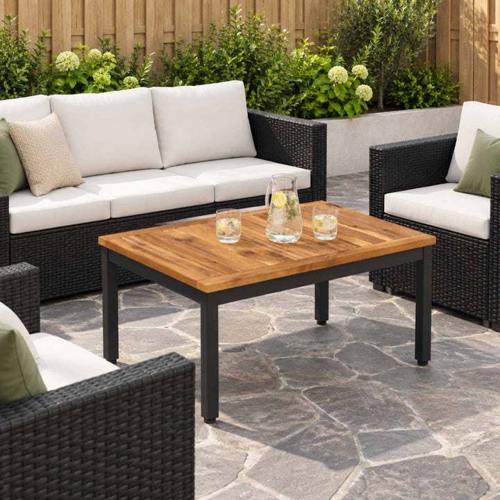 Sofabord Naturfarvet og sort 49 x 68,5 x 36 cm