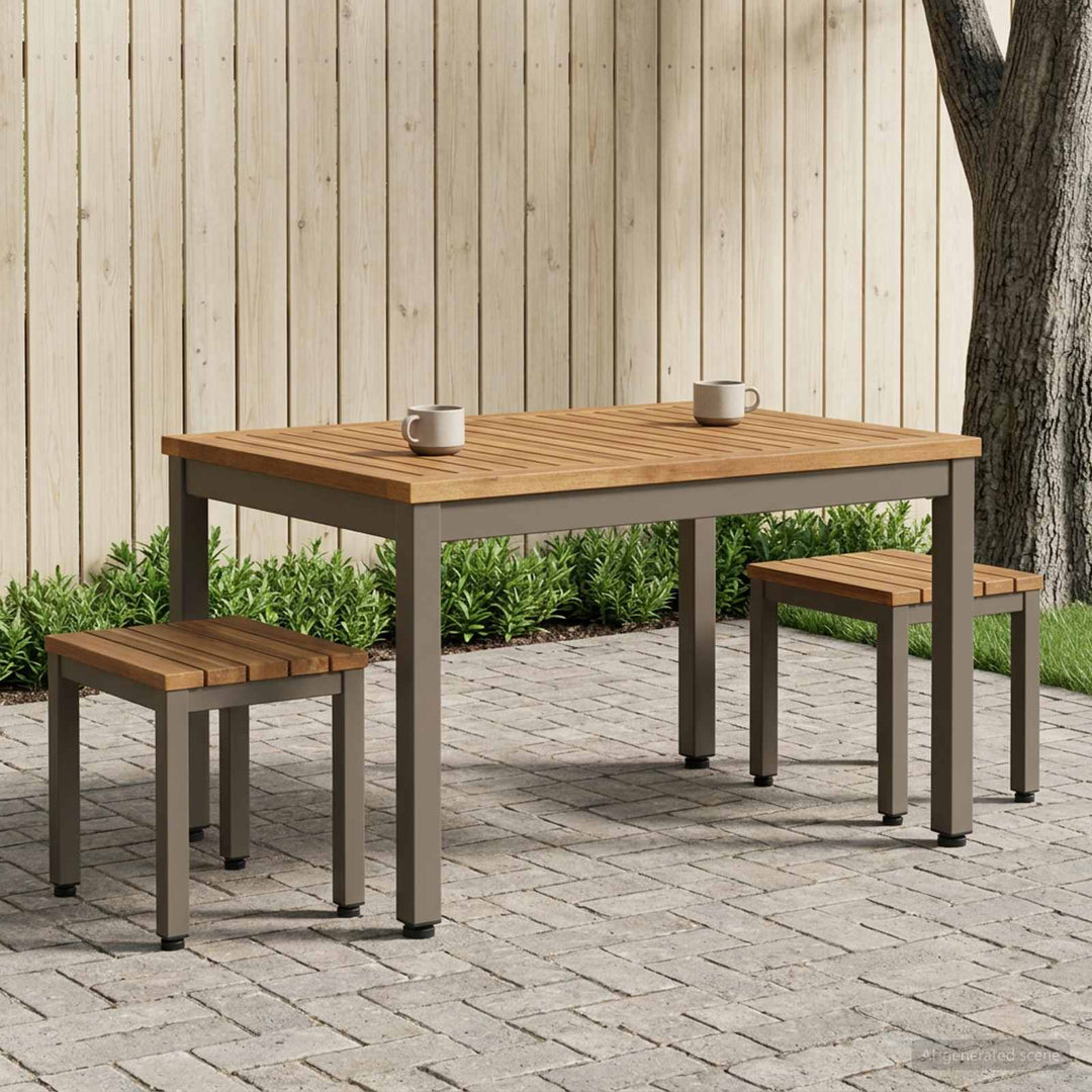Sofabord Naturlig og Kaffe 50 x 68,5 x 36 cm Massivt Akacietræ