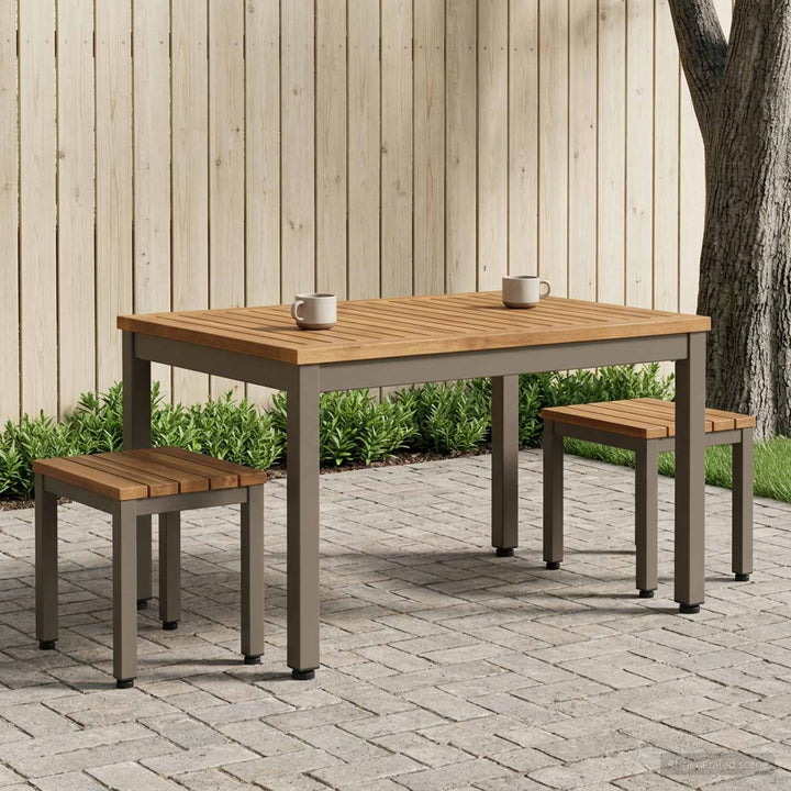 Sofabord Naturlig og Kaffe 50 x 68,5 x 36 cm Massivt Akacietræ