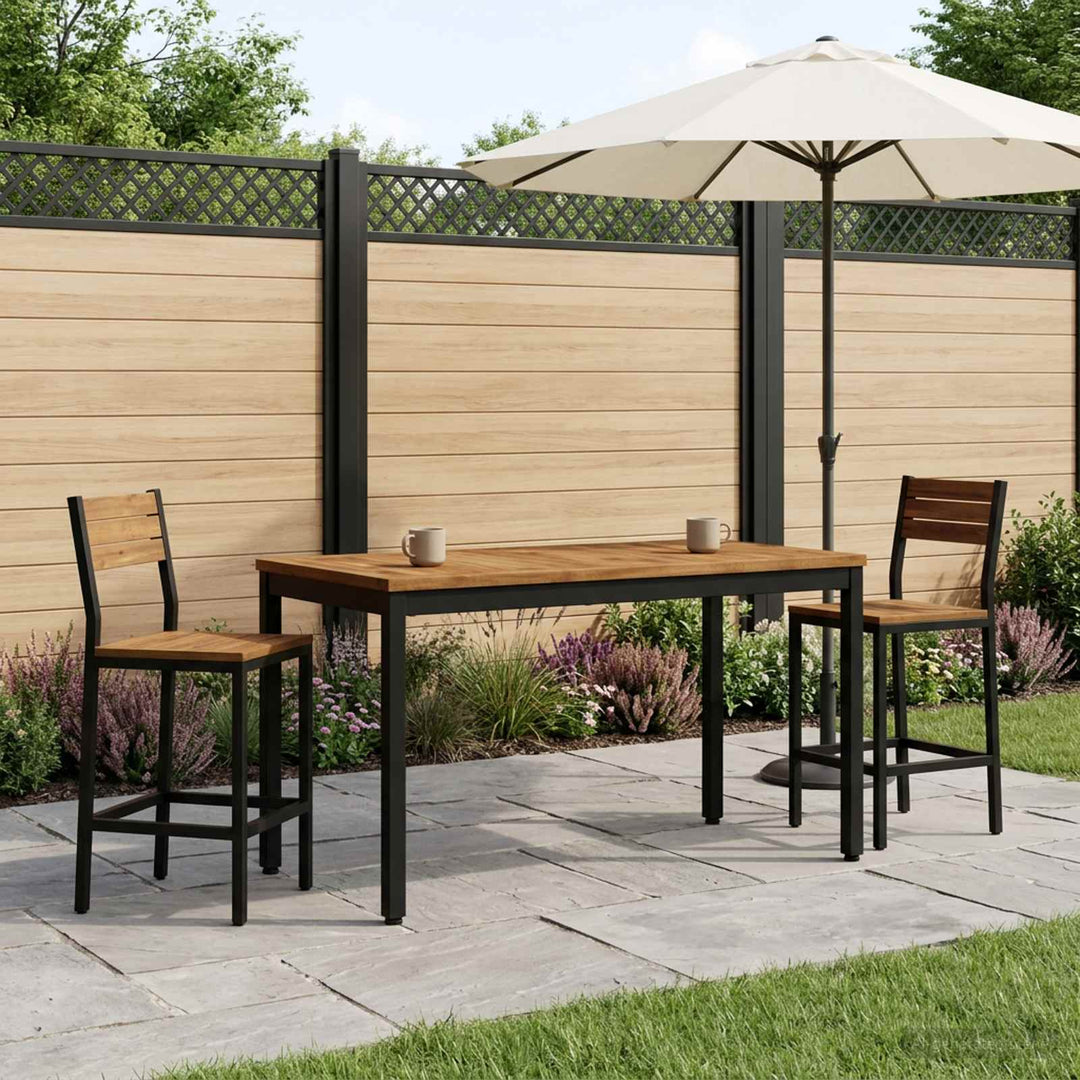 Sofabord Naturfarvet og sort 50 x 100,5 x 45 cm