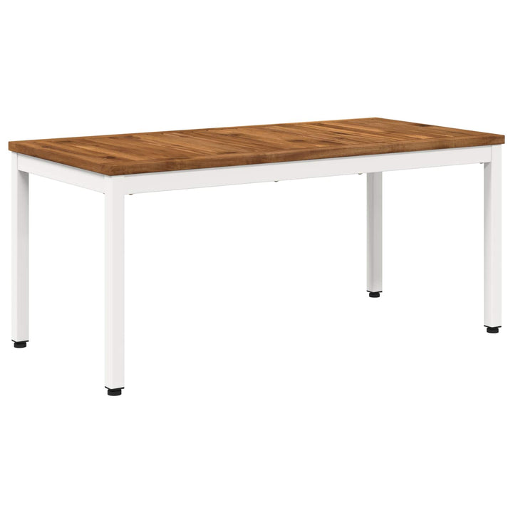 Sofabord Natur og hvid 50 x 100,5 x 45 cm Massivt Akacietræ