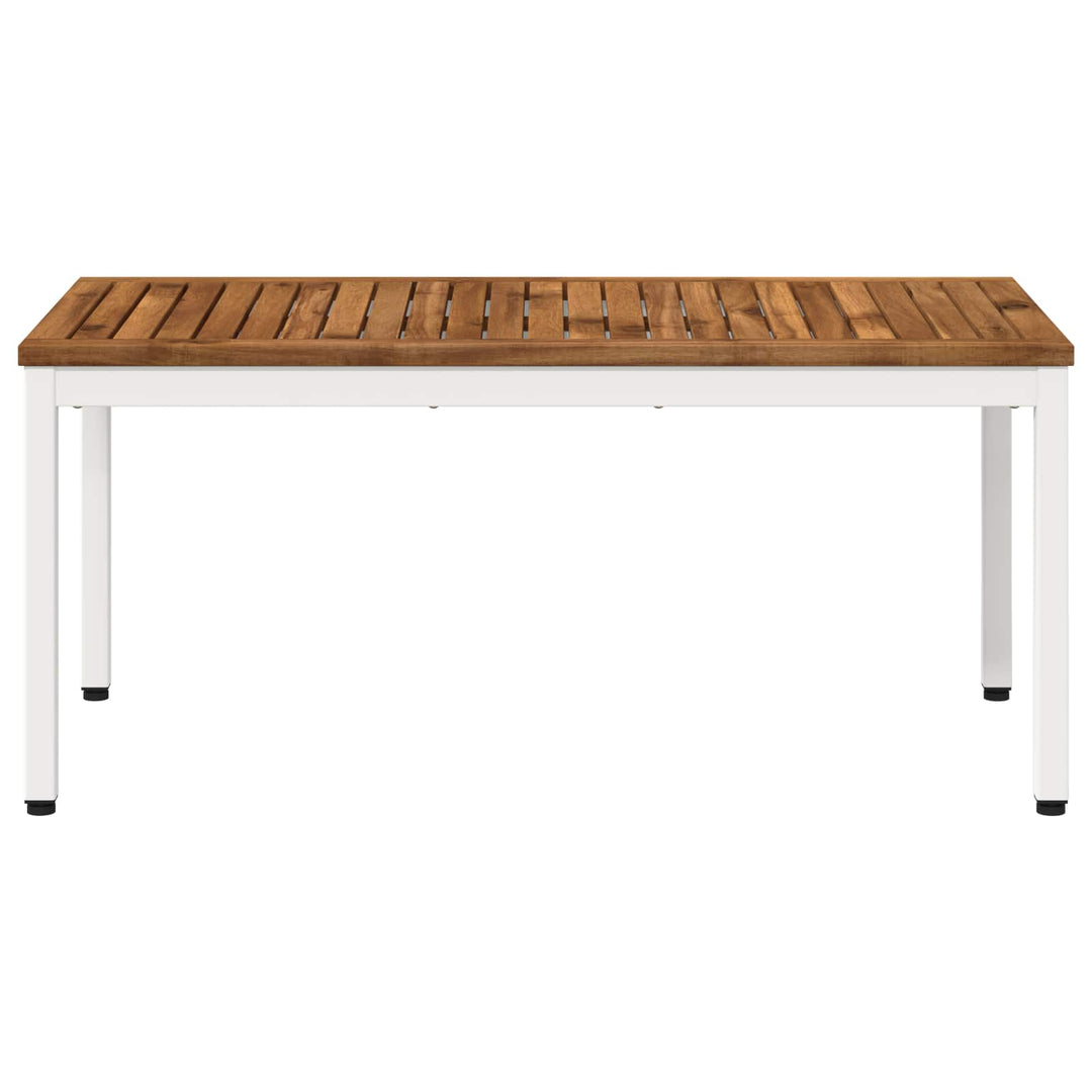 Sofabord Natur og hvid 50 x 100,5 x 45 cm Massivt Akacietræ