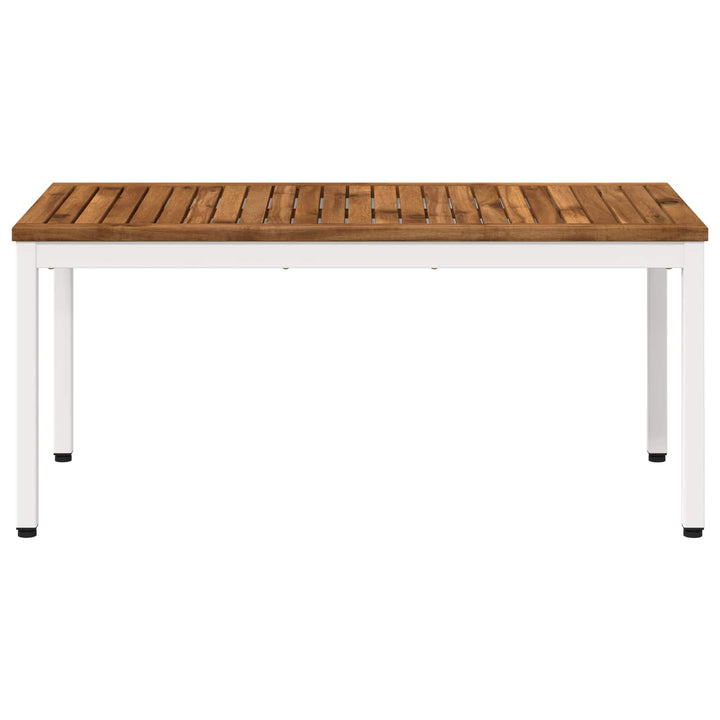Sofabord Natur og hvid 50 x 100,5 x 45 cm Massivt Akacietræ