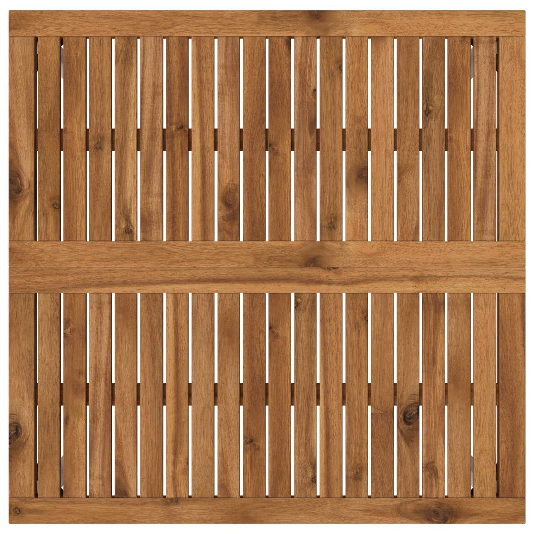 Sofabord Natur og hvid 80 x 80,5 x 45 cm Massivt Akacietræ