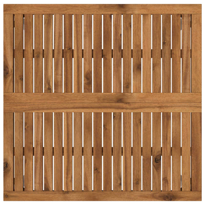 Sofabord Natur og hvid 80 x 80,5 x 45 cm Massivt Akacietræ