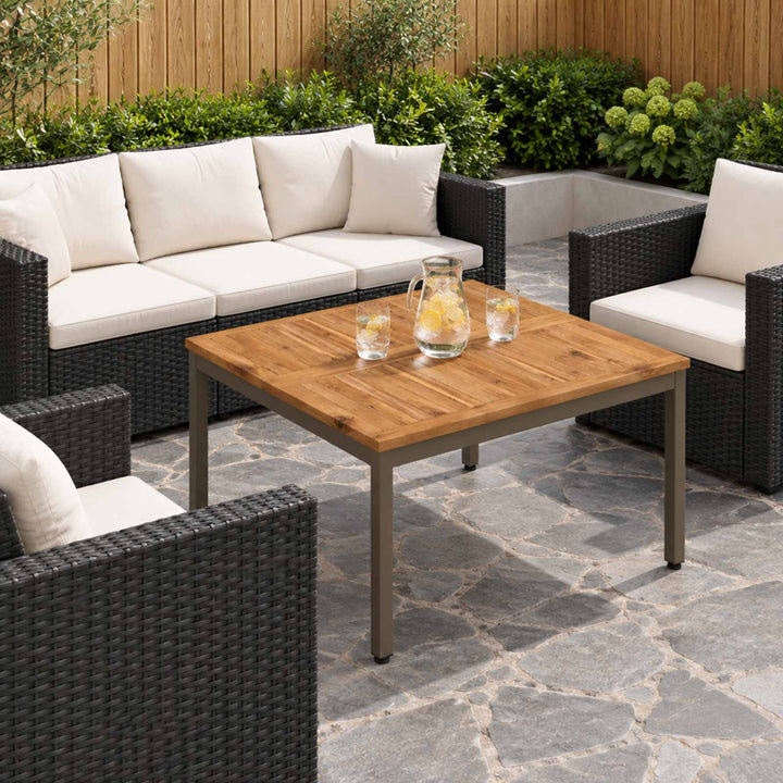 Sofabord Naturlig og Kaffe 80 x 80,5 x 45 cm Massivt Akacietræ