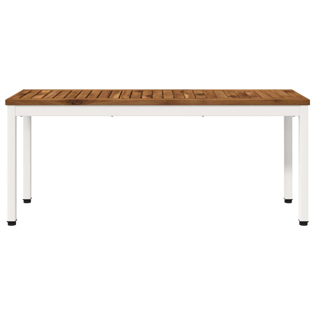 Havebænk 108,5 x 35 x 45 cm Massivt Akacietræ Natur og hvid