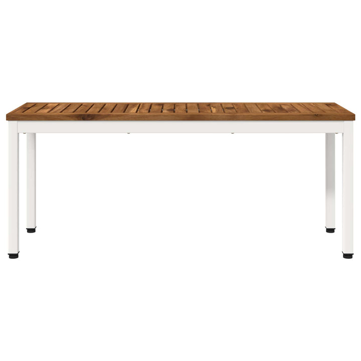 Havebænk 108,5 x 35 x 45 cm Massivt Akacietræ Natur og hvid
