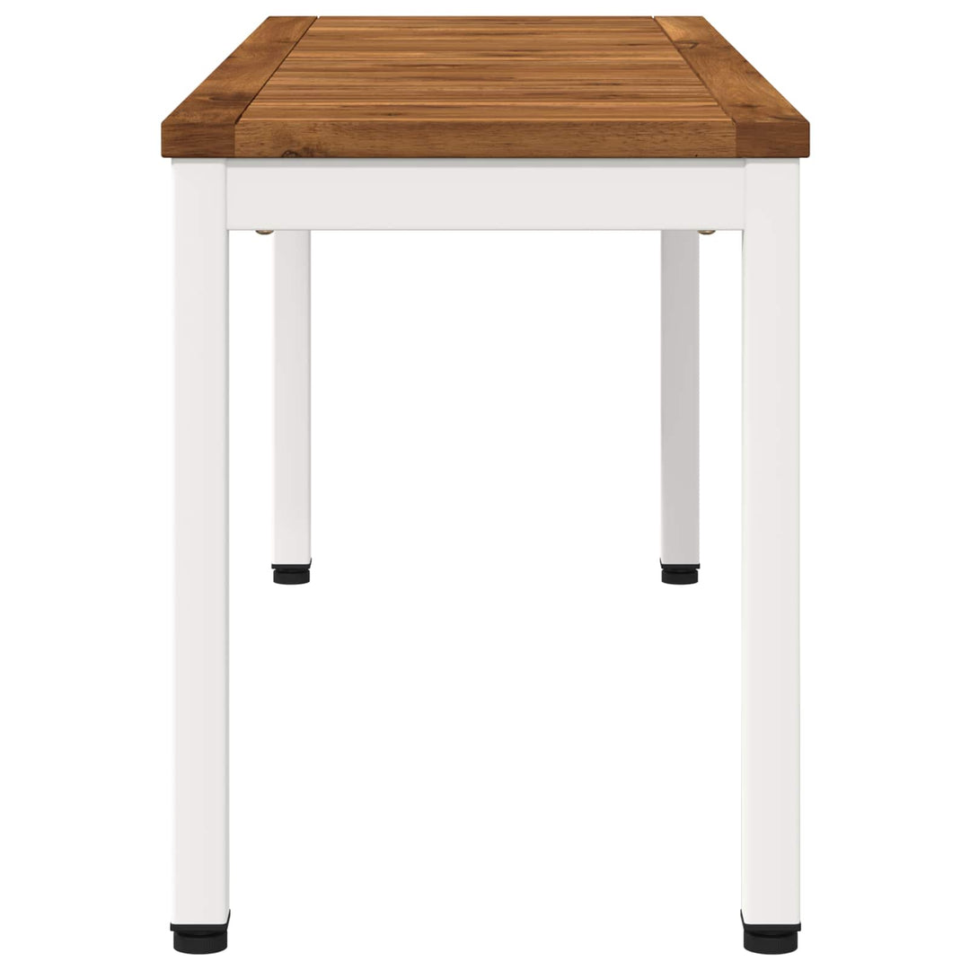 Havebænk 108,5 x 35 x 45 cm Massivt Akacietræ Natur og hvid