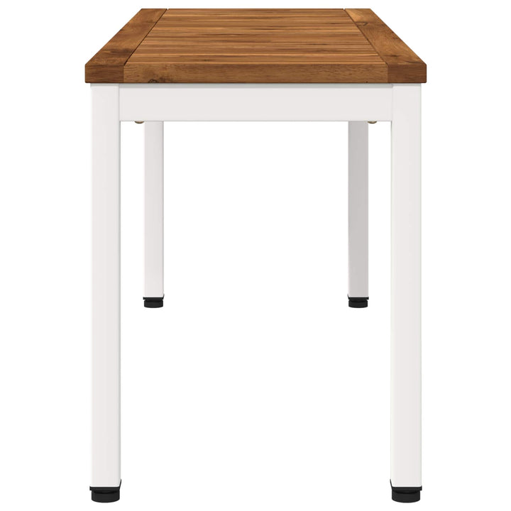 Havebænk 108,5 x 35 x 45 cm Massivt Akacietræ Natur og hvid