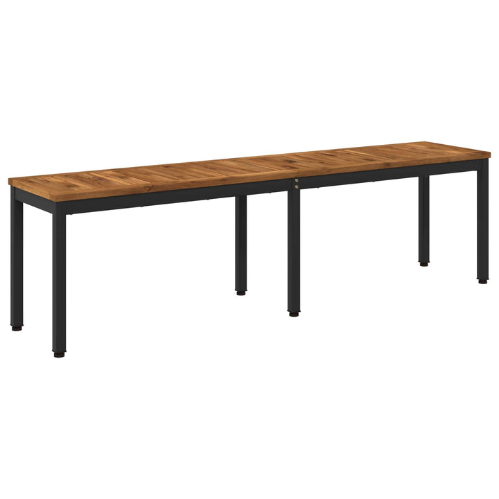 Havebænk 161 x 35 x 45 cm Massivt Akacietræ Naturfarvet og sort