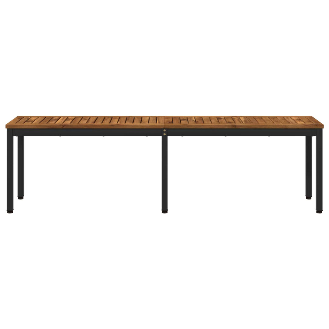 Havebænk 161 x 35 x 45 cm Massivt Akacietræ Naturfarvet og sort