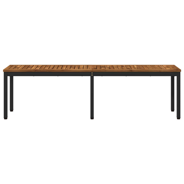 Havebænk 161 x 35 x 45 cm Massivt Akacietræ Naturfarvet og sort
