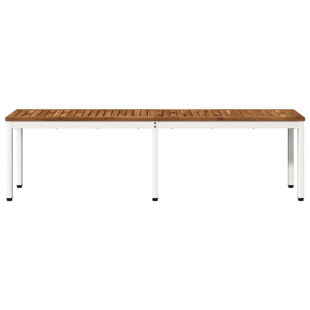 Havebænk 161 x 35 x 45 cm Massivt Akacietræ Natur og hvid