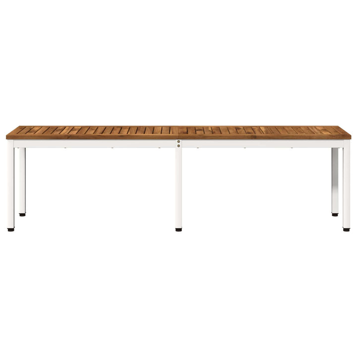 Havebænk 161 x 35 x 45 cm Massivt Akacietræ Natur og hvid