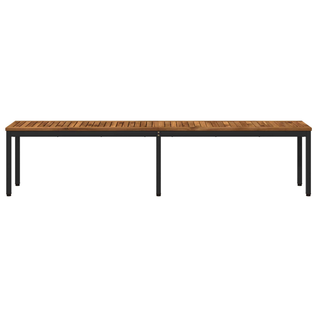 Havebænk 201 x 35 x 45 cm Massivt Akacietræ Naturfarvet og sort
