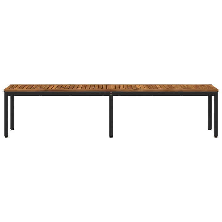 Havebænk 201 x 35 x 45 cm Massivt Akacietræ Naturfarvet og sort