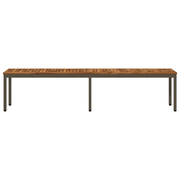 Havebænk 201 x 35 x 45 cm Massivt Akacietræ Naturlig og Kaffe