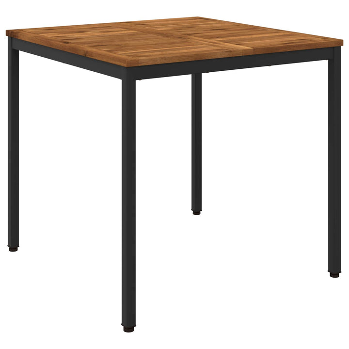 Havemiddagstabel Naturfarvet og sort 80 x 80,5 x 75 cm