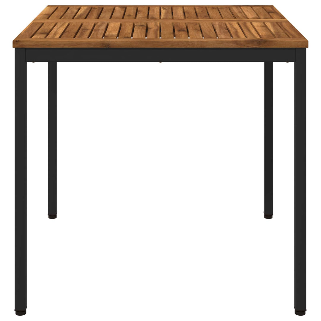 Havemiddagstabel Naturfarvet og sort 80 x 80,5 x 75 cm