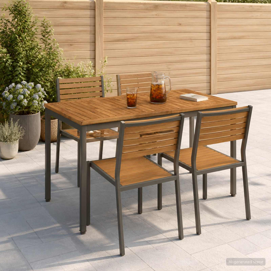 Havemiddagstabel Naturlig og Kaffe 108,5 x 55 x 75 cm