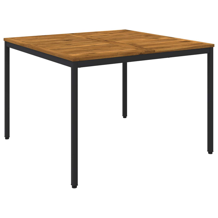 Havemiddagstabel Naturfarvet og sort 110 x 108,5 x 75 cm