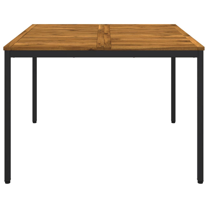 Havemiddagstabel Naturfarvet og sort 110 x 108,5 x 75 cm