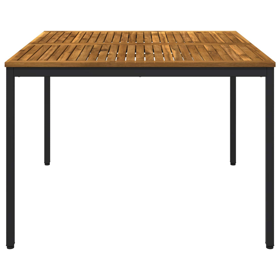 Havemiddagstabel Naturfarvet og sort 110 x 108,5 x 75 cm