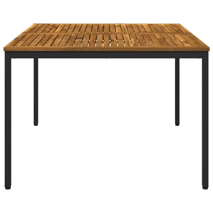 Havemiddagstabel Naturfarvet og sort 110 x 108,5 x 75 cm