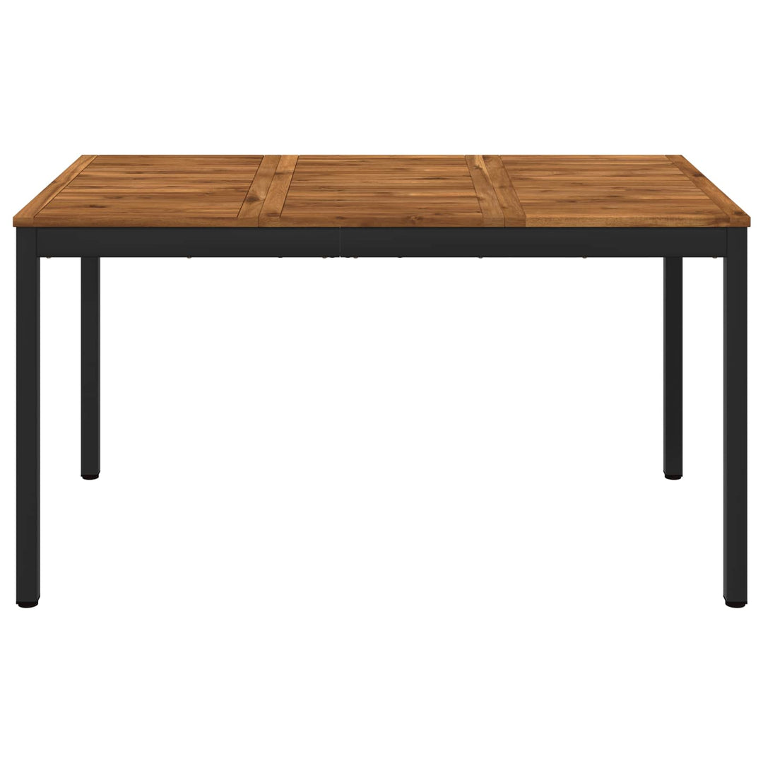 Havemiddagstabel Naturfarvet og sort 141 x 80,5 x 75 cm