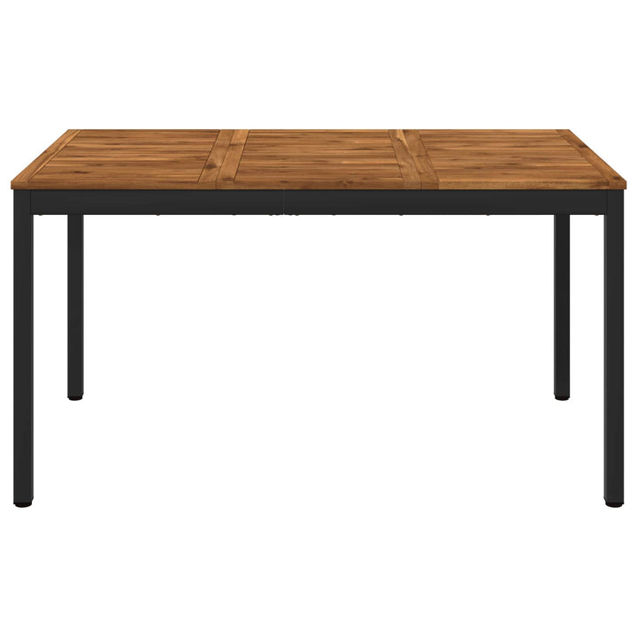Havemiddagstabel Naturfarvet og sort 141 x 80,5 x 75 cm