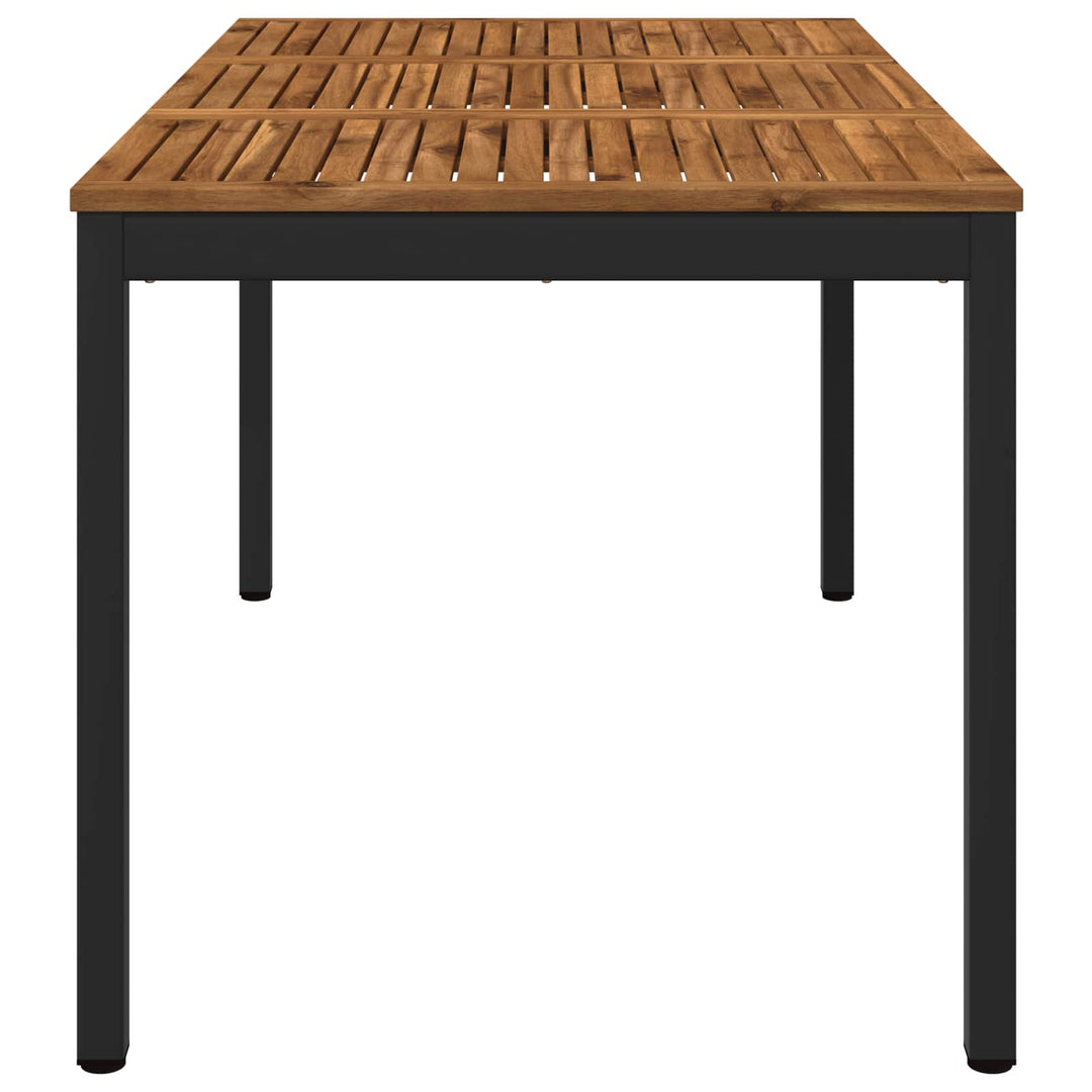 Havemiddagstabel Naturfarvet og sort 141 x 80,5 x 75 cm