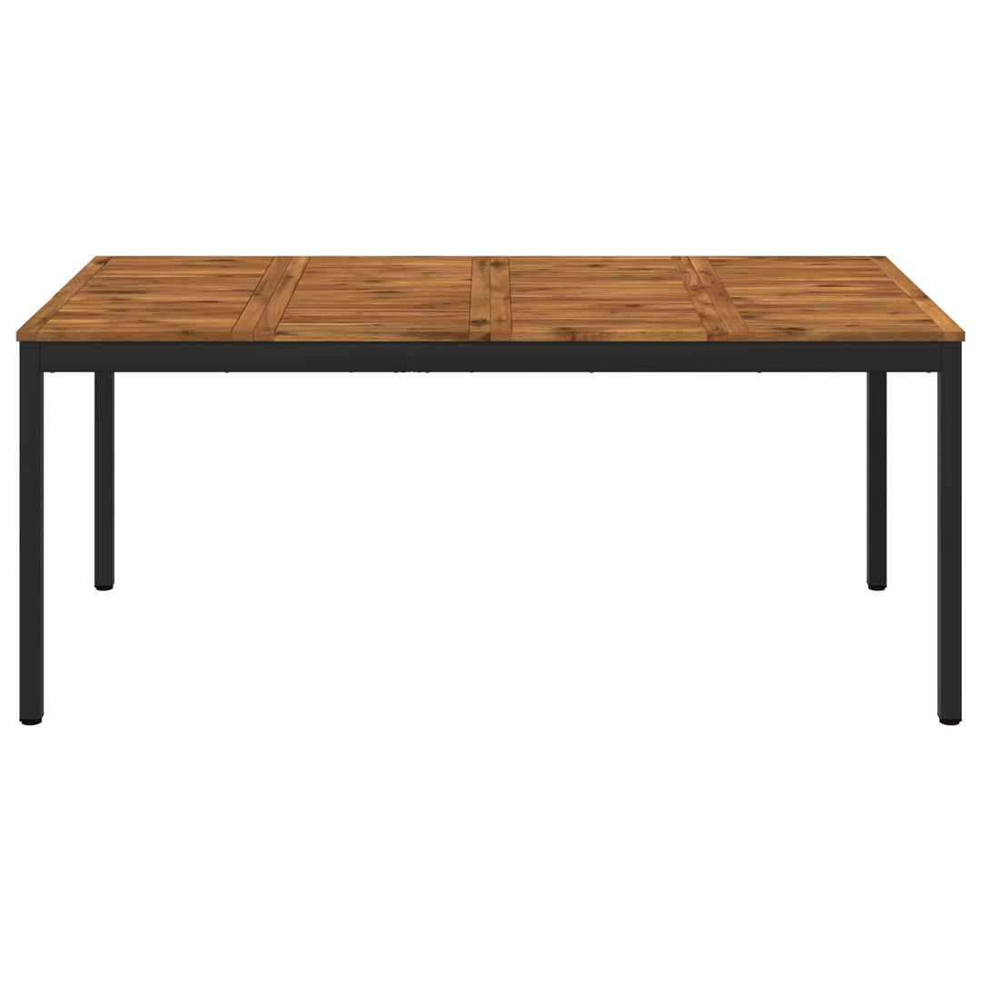 Havemiddagstabel Naturfarvet og sort 180 x 88,5 x 75 cm