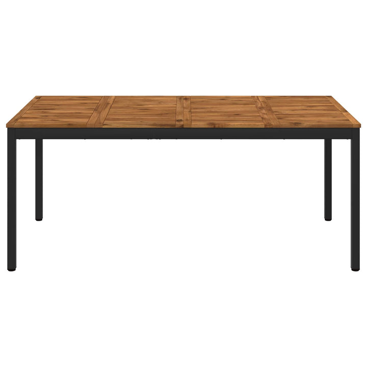 Havemiddagstabel Naturfarvet og sort 180 x 88,5 x 75 cm