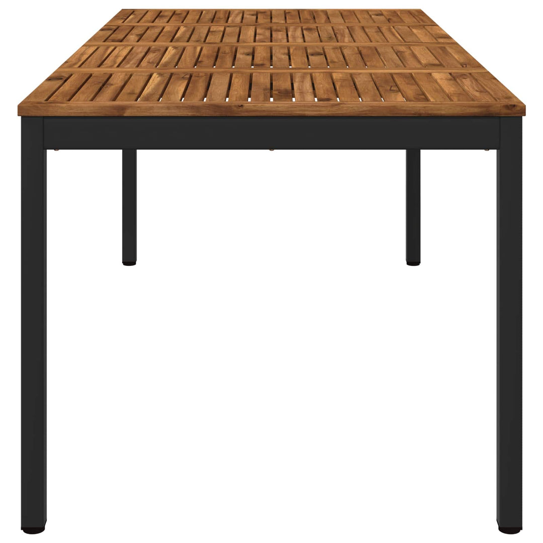 Havemiddagstabel Naturfarvet og sort 180 x 88,5 x 75 cm