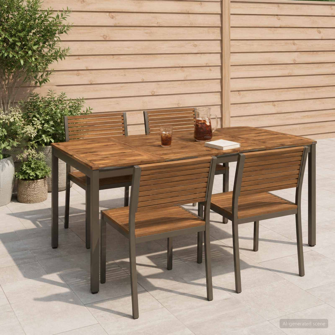 Havemiddagstabel Naturlig og Kaffe 180 x 88,5 x 75 cm