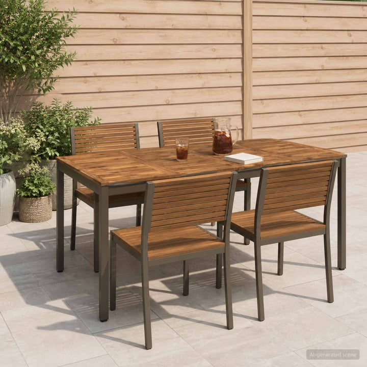 Havemiddagstabel Naturlig og Kaffe 180 x 88,5 x 75 cm