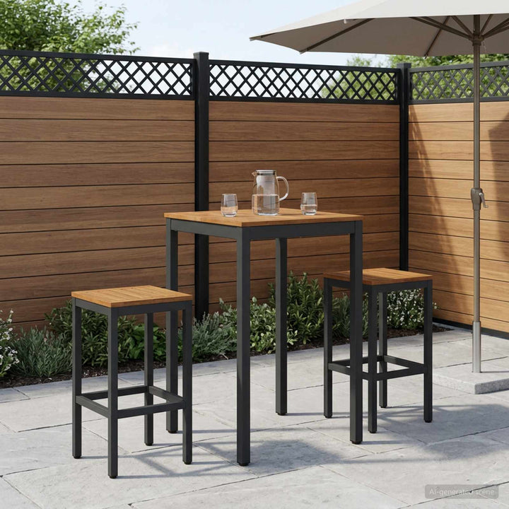 Have Bar Bord NAARDEN Naturfarvet og sort 60 x 60,5 x 105 cm